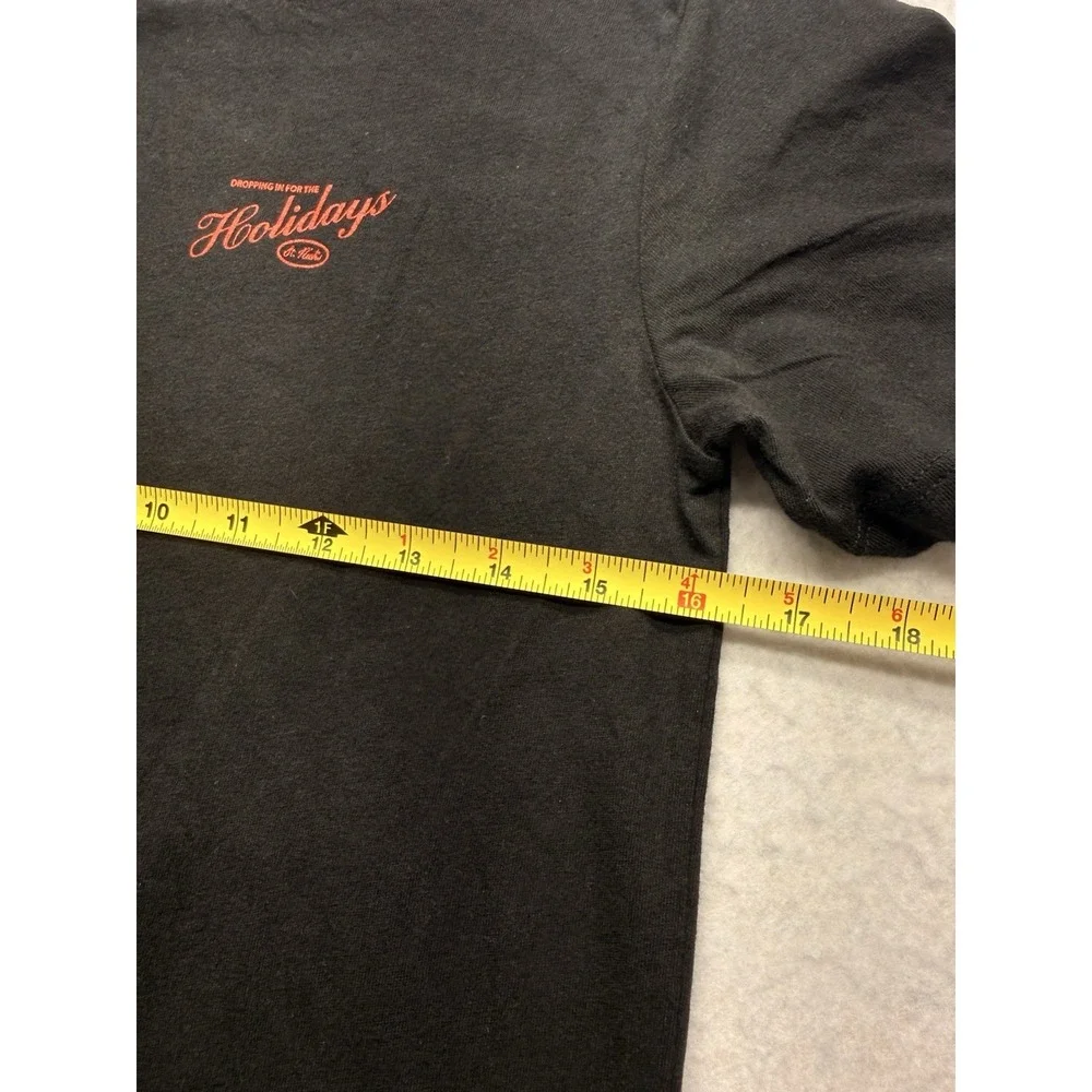 Old Navy Boys L 10-12 Graphic Tee Black Skate Santa Christmas Holidays NWT